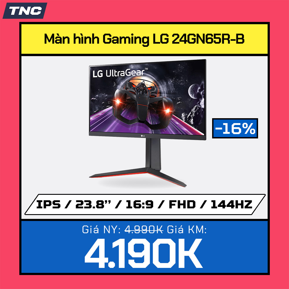 Màn hình Gaming LG 24GN65R-B 23.8 inch/ FHD /144Hz /1Mz